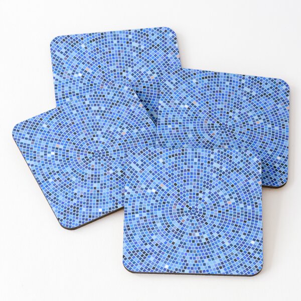 Item preview, Vintage Disco Glam – Concentric Mirror Tile Mosaic | Blue designed and sold by Frohyou.