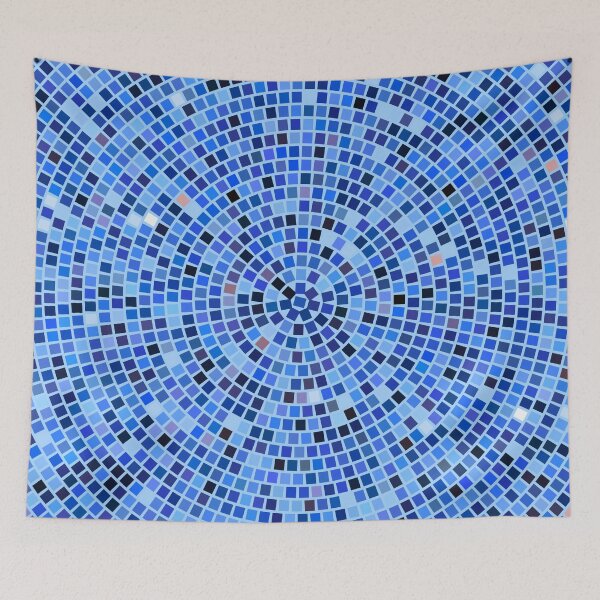 Item preview, Vintage Disco Glam – Concentric Mirror Tile Mosaic | Blue designed and sold by Frohyou.