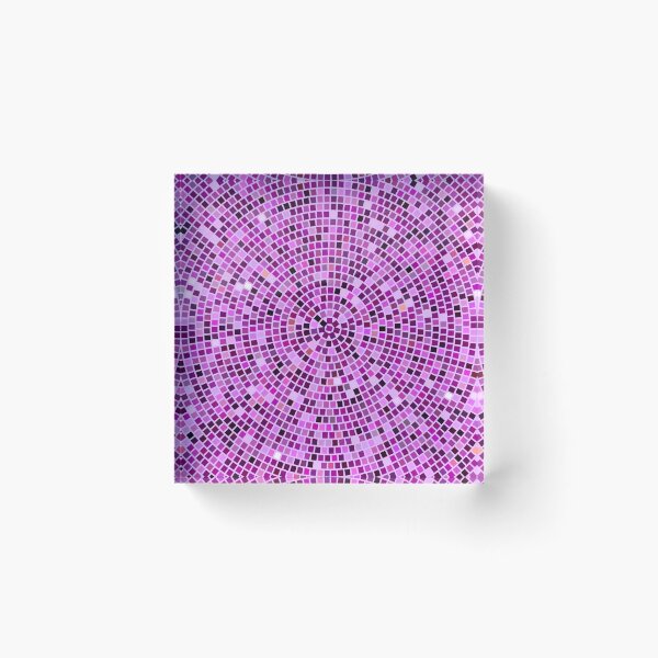 Item preview, Vintage Disco Glam – Concentric Mirror Tile Mosaic | Purple designed and sold by Frohyou.