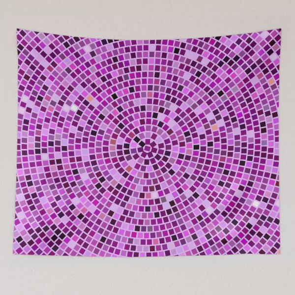 Item preview, Vintage Disco Glam – Concentric Mirror Tile Mosaic | Purple designed and sold by Frohyou.