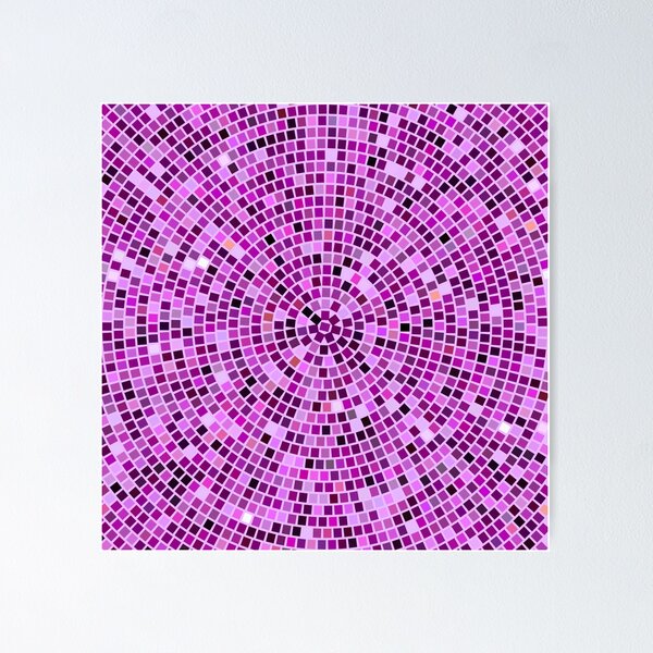 Item preview, Vintage Disco Glam – Concentric Mirror Tile Mosaic | Purple designed and sold by Frohyou.
