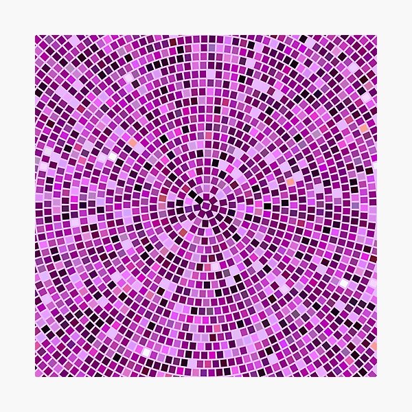 Item preview, Vintage Disco Glam – Concentric Mirror Tile Mosaic | Purple designed and sold by Frohyou.