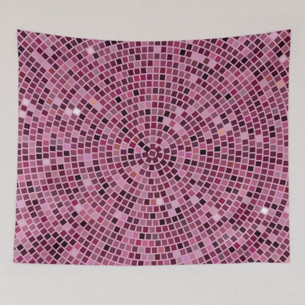 Item preview, Vintage Disco Glam – Concentric Mirror Tile Mosaic | Pink designed and sold by Frohyou.