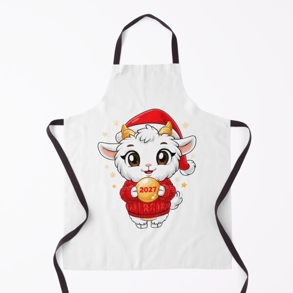 Item preview, Fluffy White Christmas Goat Mascot designed and sold by Retro Whimsy.