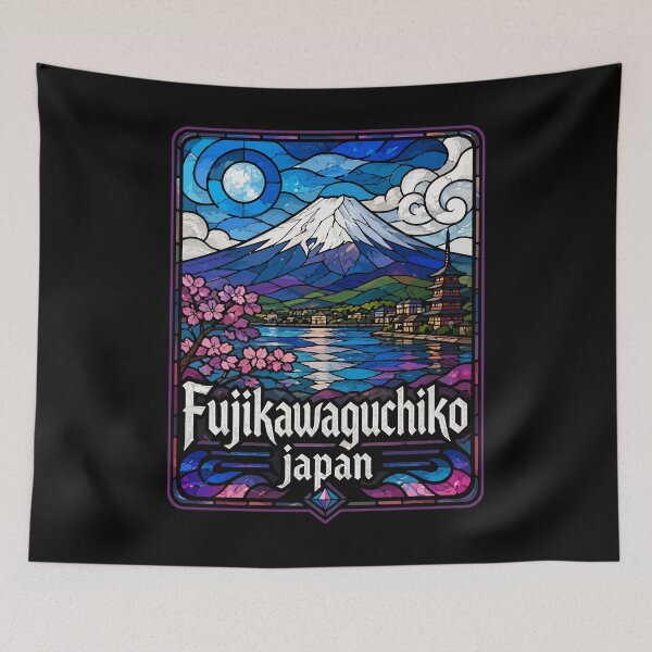 Item preview, Fujikawaguchiko Japan Fuji Stained Glass Art Travel designed and sold by TomFrontierArt.