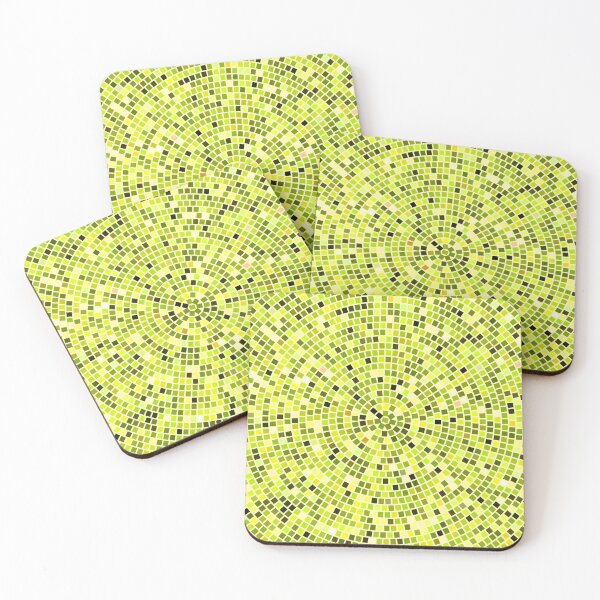 Item preview, Vintage Disco Glam – Concentric Mirror Tile Mosaic | Chartreuse designed and sold by Frohyou.
