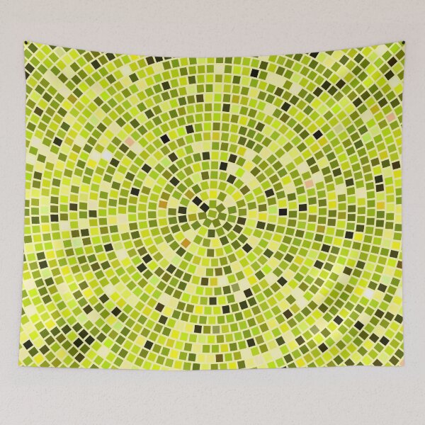 Item preview, Vintage Disco Glam – Concentric Mirror Tile Mosaic | Chartreuse designed and sold by Frohyou.