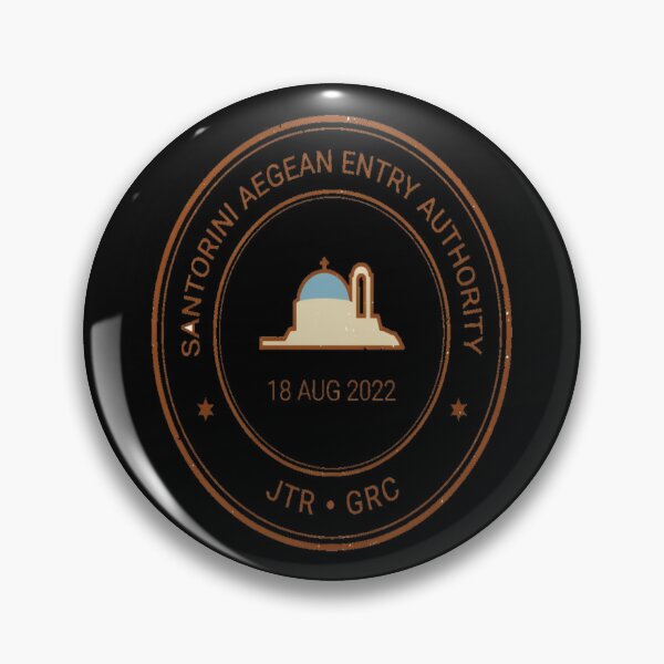Item preview, Santorini Mid‑Century Passport Stamp Retro Travel Sticker designed and sold by stickercuffs.
