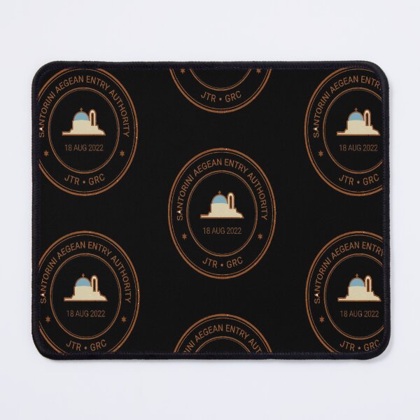 Item preview, Santorini Mid‑Century Passport Stamp Retro Travel Sticker designed and sold by stickercuffs.