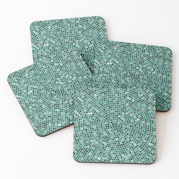 Item preview, Vintage Disco Glam – Concentric Mirror Tile Mosaic | Teal designed and sold by Frohyou.