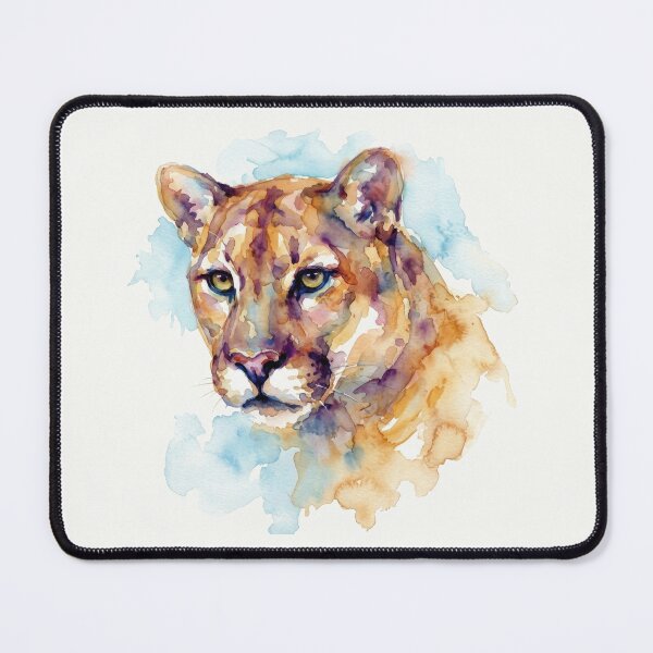 Item preview, Cougar Watercolor, Amber Lavender designed and sold by caracatita75.