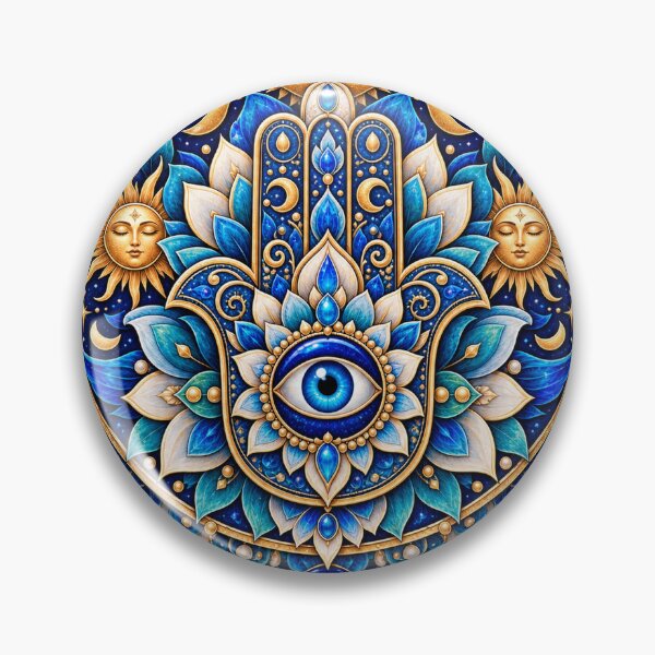 Item preview, Sacred Mandala – Hamsa Hand, Evil Eye & Celestial Symbols designed and sold by Lumvero.