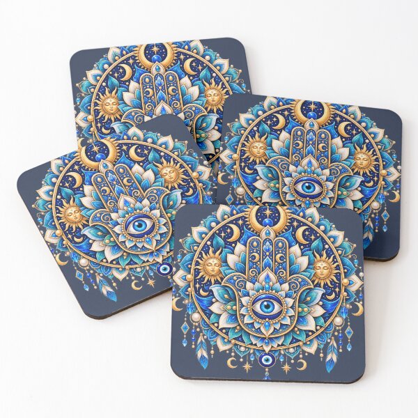 Item preview, Sacred Mandala – Hamsa Hand, Evil Eye & Celestial Symbols designed and sold by Lumvero.