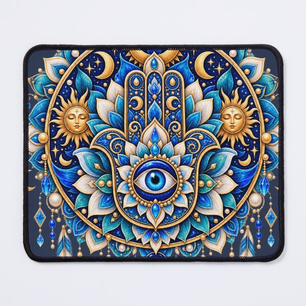 Item preview, Sacred Mandala – Hamsa Hand, Evil Eye & Celestial Symbols designed and sold by Lumvero.