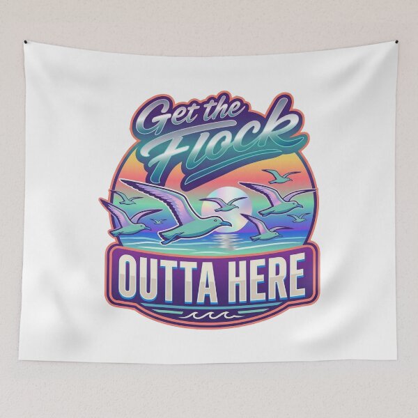 Item preview, Get the Flock Outta Here Seagull Design designed and sold by Stolor.