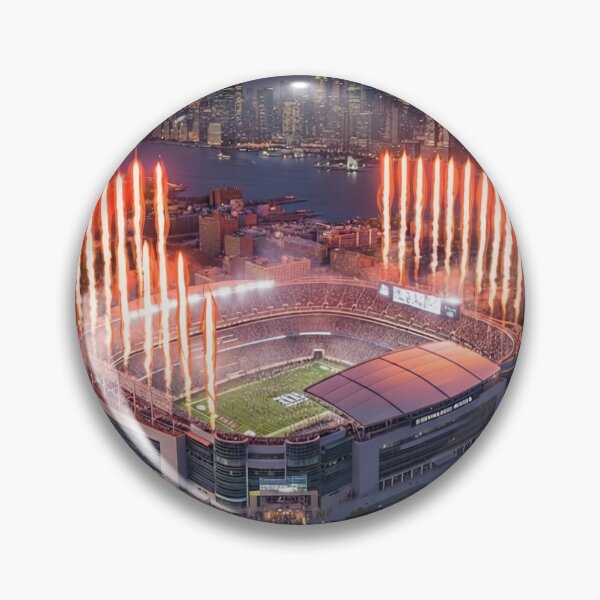 Item preview, New York Football Stadium at Night | Dramatic City Skyline Fireworks Sports Wall Art designed and sold by Iceberg Comic Book Lounge.