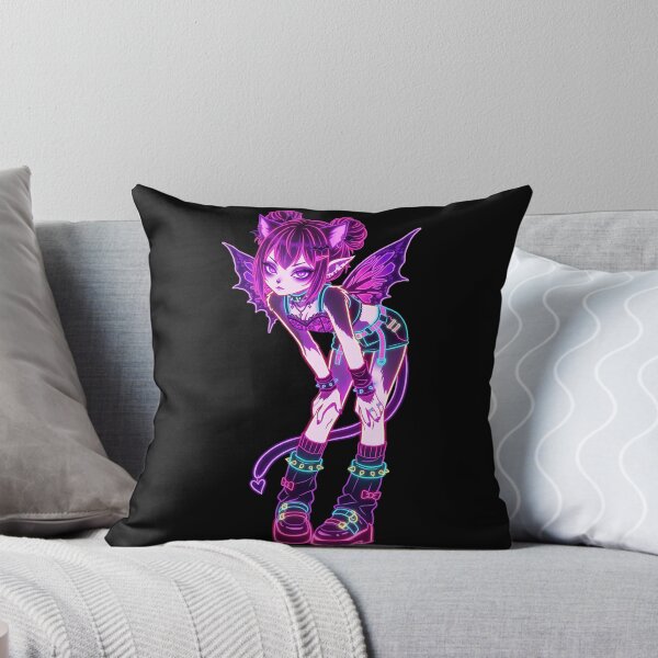 Item preview, Neon Cyber Goth Fairy Cat Girl: Electric Pink and Cyan Aesthetic designed and sold by CuteKats.