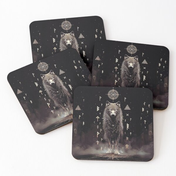 Item preview, Rune Wolf | Gothic Fantasy Forest Art designed and sold by Briarmoire.