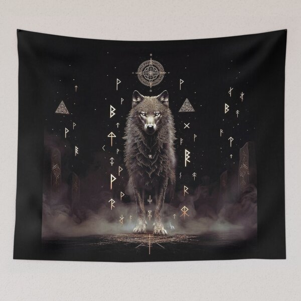 Item preview, Rune Wolf | Gothic Fantasy Forest Art designed and sold by Briarmoire.