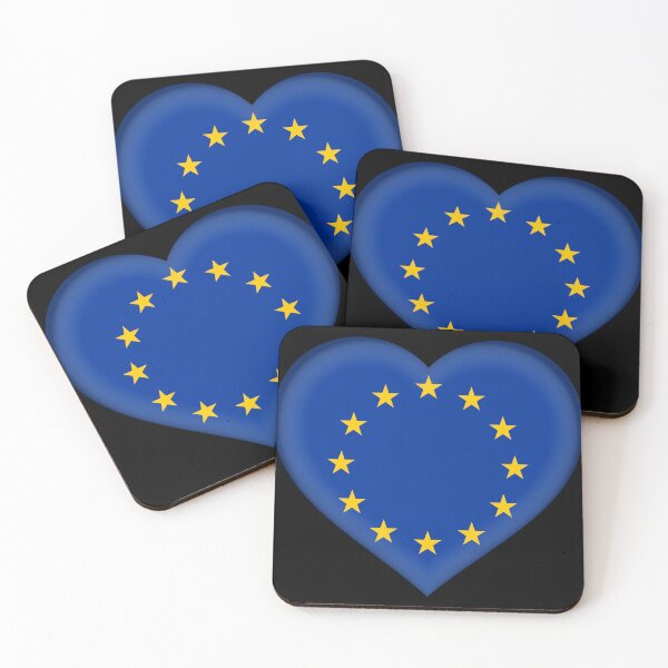 Item preview, European Flag Heart 3D EU Union Love Gift Design designed and sold by yazdogs.