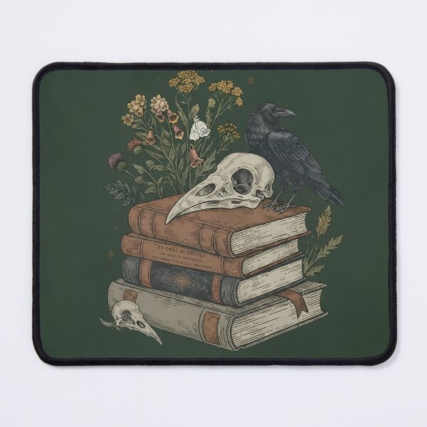 Item preview, "Ammeluk Raven & Skull Dark Academia Pattern" designed and sold by Ammeluk.