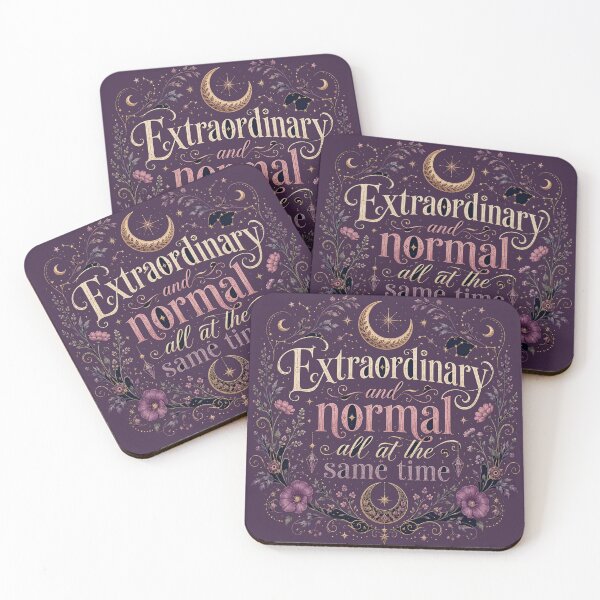 Item preview, Extraordinary and Normal – Ethereal Witchy Floral Quote for Cosmic Souls designed and sold by From Cyryl with Love.