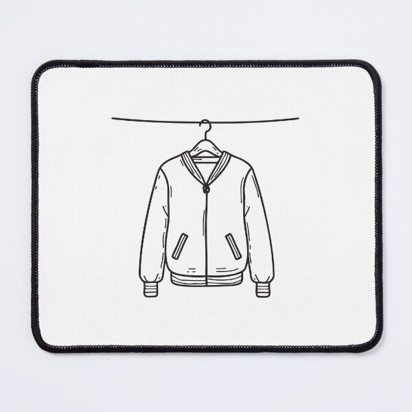 Item preview, A varsity jacket placed on a wall hook in doodle illustration designed and sold by rasagamastore.