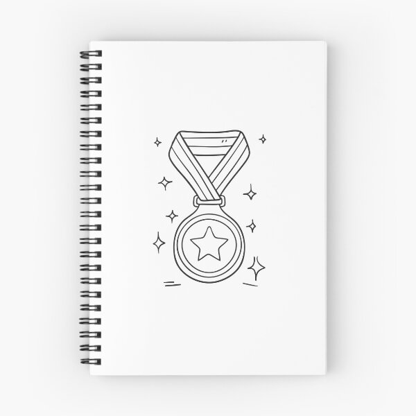 Item preview, A varsity medal hanging from a ribbon in hand drawn style designed and sold by rasagamastore.