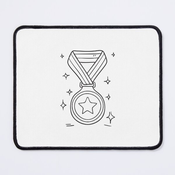 Item preview, A varsity medal hanging from a ribbon in hand drawn style designed and sold by rasagamastore.