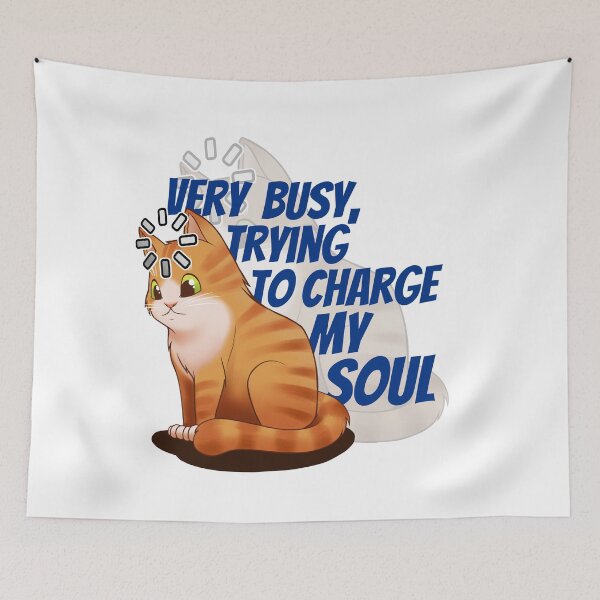Item preview, Cat Very busy trying to charge my soul designed and sold by PoddighiArt.