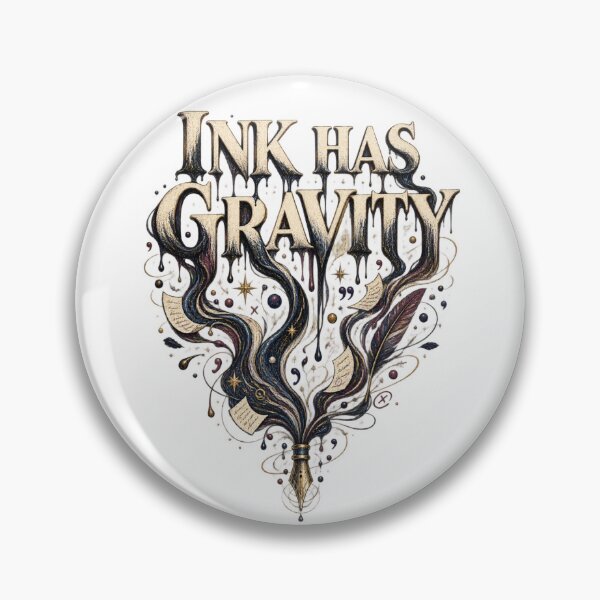 Item preview, Ink Has Gravity – Surreal Poetcore Fountain Pen Typography designed and sold by Golden Era Studio.