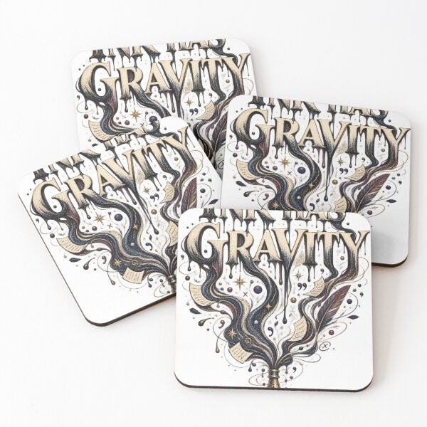 Item preview, Ink Has Gravity – Surreal Poetcore Fountain Pen Typography designed and sold by Golden Era Studio.