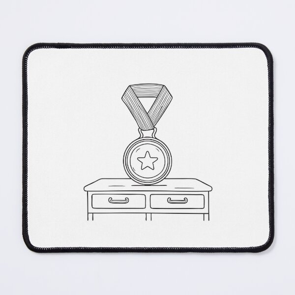 Item preview, A varsity award medal placed on a locker shelf in sketch illustration designed and sold by rasagamastore.