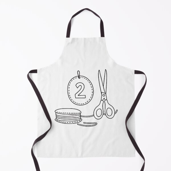 Item preview, A varsity number patch lying beside sewing scissors in sketch form designed and sold by rasagamastore.