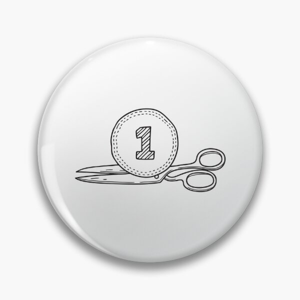 Item preview, A varsity number patch placed next to sewing scissors in doodle drawing designed and sold by rasagamastore.