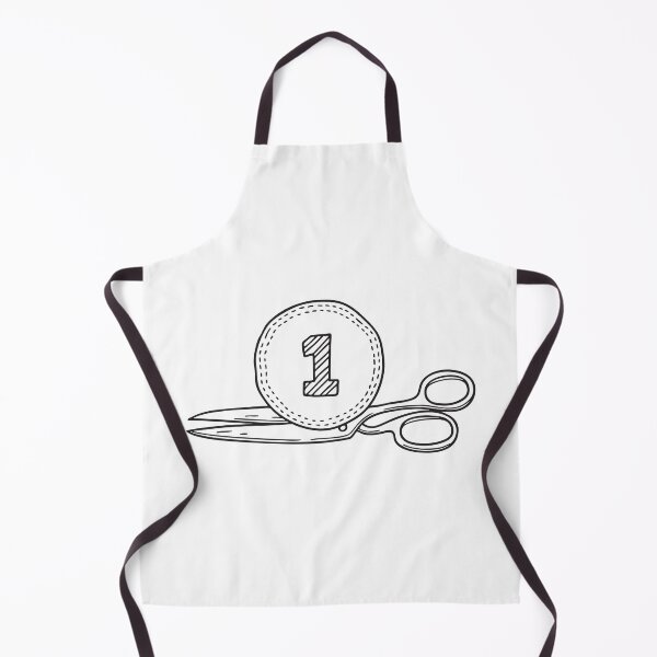 Item preview, A varsity number patch placed next to sewing scissors in doodle drawing designed and sold by rasagamastore.