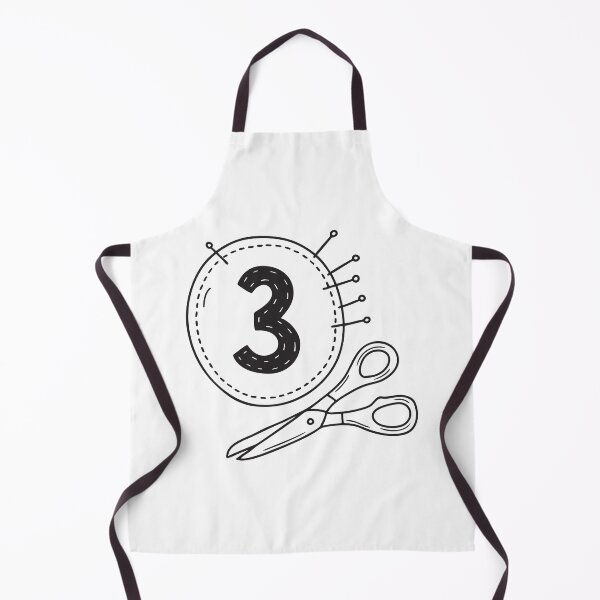 Item preview, A varsity number patch beside a pair of sewing scissors in hand drawn style designed and sold by rasagamastore.