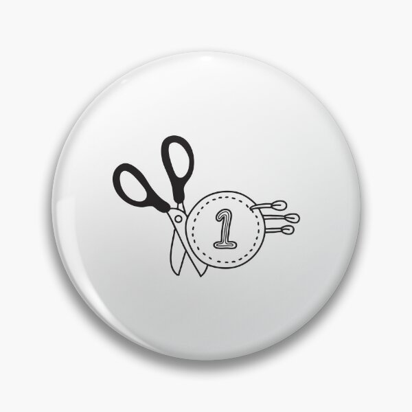 Item preview, A varsity cloth number patch next to sewing scissors in doodle sketch designed and sold by rasagamastore.