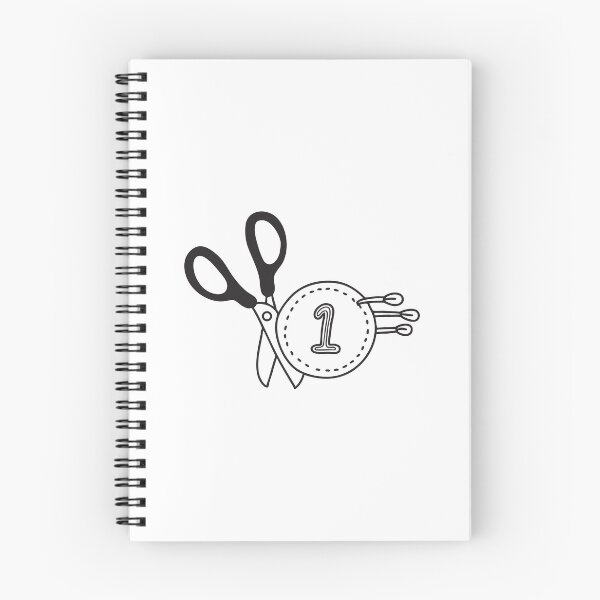 Item preview, A varsity cloth number patch next to sewing scissors in doodle sketch designed and sold by rasagamastore.