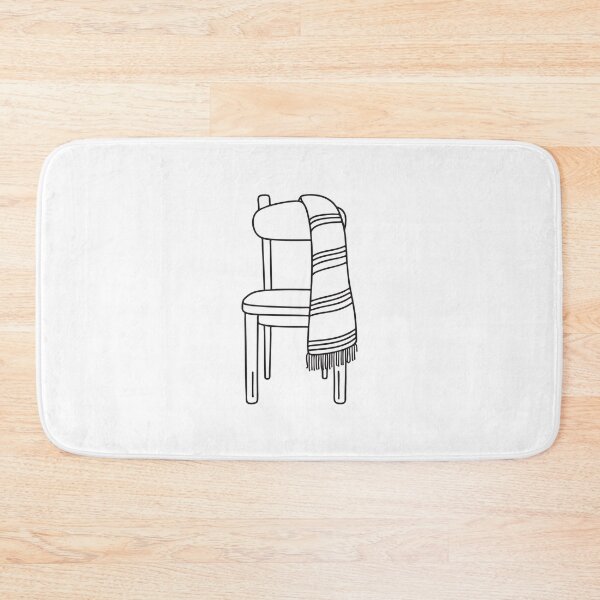 Item preview, A varsity scarf draped over the back of a chair in doodle drawing designed and sold by rasagamastore.