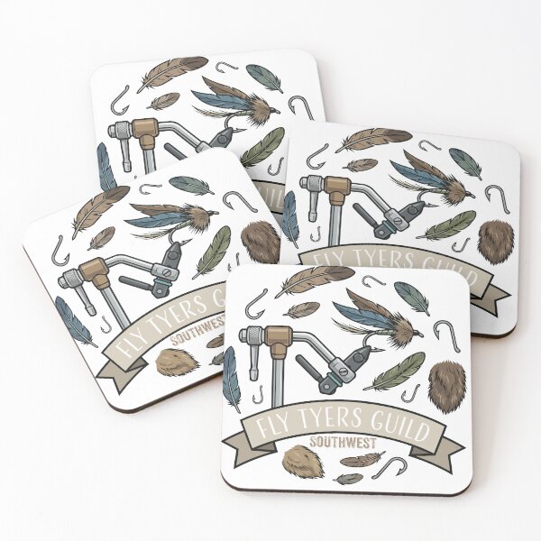 Item preview, "Fly Tyers Guild (southwest)" vector fly fishing illustration. designed and sold by Art-Horizon.