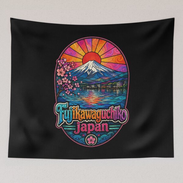 Item preview, Fujikawaguchiko Japan Mt Fuji Stained Glass Travel designed and sold by TomFrontierArt.
