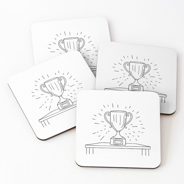Item preview, A varsity award trophy on a hallway table in doodle drawing designed and sold by rasagamastore.
