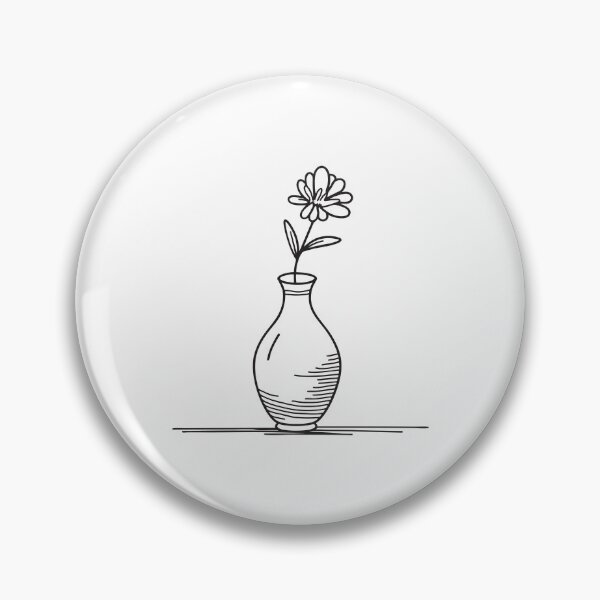 Item preview, A vase holding a single stem in doodle illustration designed and sold by rasagamastore.