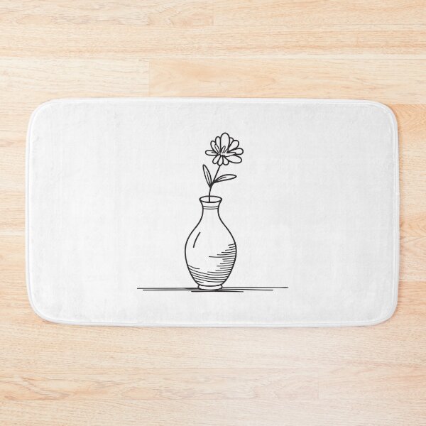 Item preview, A vase holding a single stem in doodle illustration designed and sold by rasagamastore.