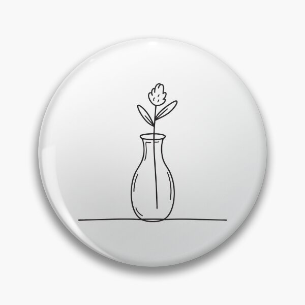 Item preview, A vase with one flower stem in sketch style designed and sold by rasagamastore.