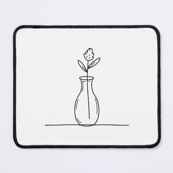Item preview, A vase with one flower stem in sketch style designed and sold by rasagamastore.
