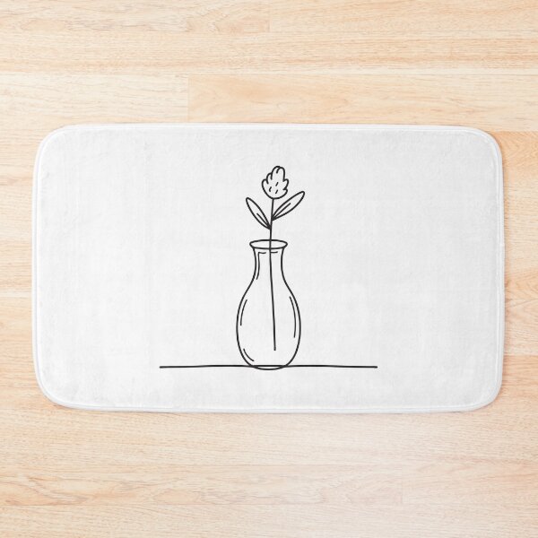 Item preview, A vase with one flower stem in sketch style designed and sold by rasagamastore.