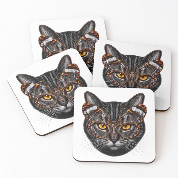 Item preview, Glasswing Butterfly Cat With Golden Eyes designed and sold by Kimberly Palmer.