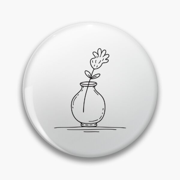 Item preview, A vase containing a single plant stem in doodle sketch designed and sold by rasagamastore.